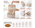9 Set Travel Luggage Packing Organizers with Laundry Bag, Compression Storage Shoe Bag, Makeup Bag, Clothing Underwear Bag,Beige