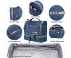 Travel Toiletry Bag, Premium Hanging Cosmetic Organizer, Waterproof Makeup Container W/ Sturdy Hook for Women,Navy
