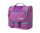 Travel Toiletry Bag, Premium Hanging Cosmetic Organizer, Waterproof Makeup Container W/ Sturdy Hook for Women,Purple