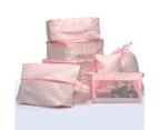 7 Set Packing Cubes for Suitcases Travel Luggage Packing Organizers,Pinkstrip(One Free Giveaway As Seen On Photo)