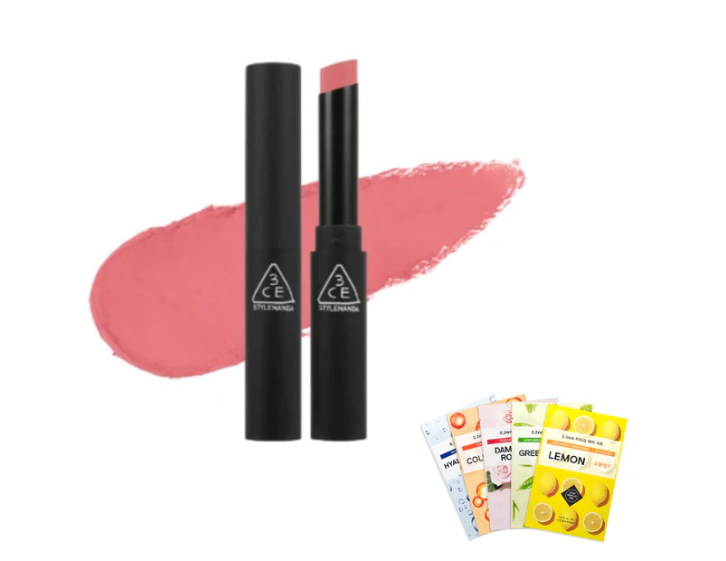 3CE Slim Velvet Lip Color #Sand Lily - Stylenanda 3 Concept Eyes Lipstick + Face Mask