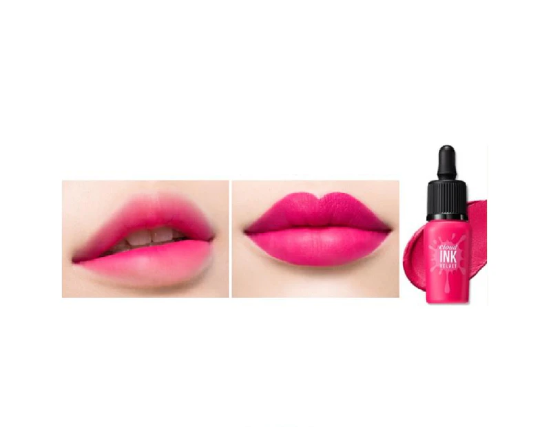 Peripera Cloud Ink Velvet #4 Pretty Fuchsia - 8g Peri Pera Soft Liquid Lacquer Mousse Lipstick + Face Mask