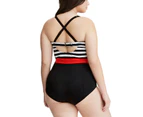 sunwoif Ladies One Piece Swimwear Monokini Bikini Bathing Suit - Multicolor
