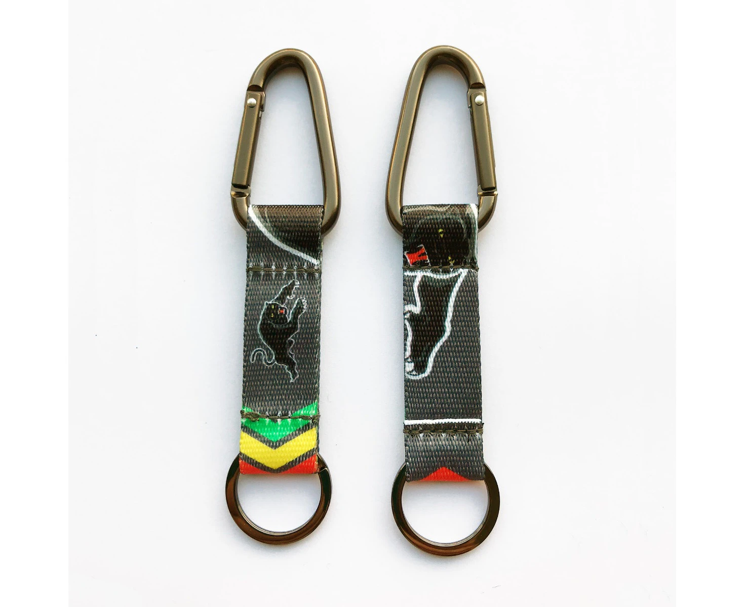 NRL Carabiner Key Ring - Penrith Panthers - Keyring - Clip and Ring