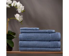 5pc Sheraton Luxury Maison Soho Cotton Bath/Face/Hand Towel/Mat Pack/Set Blue