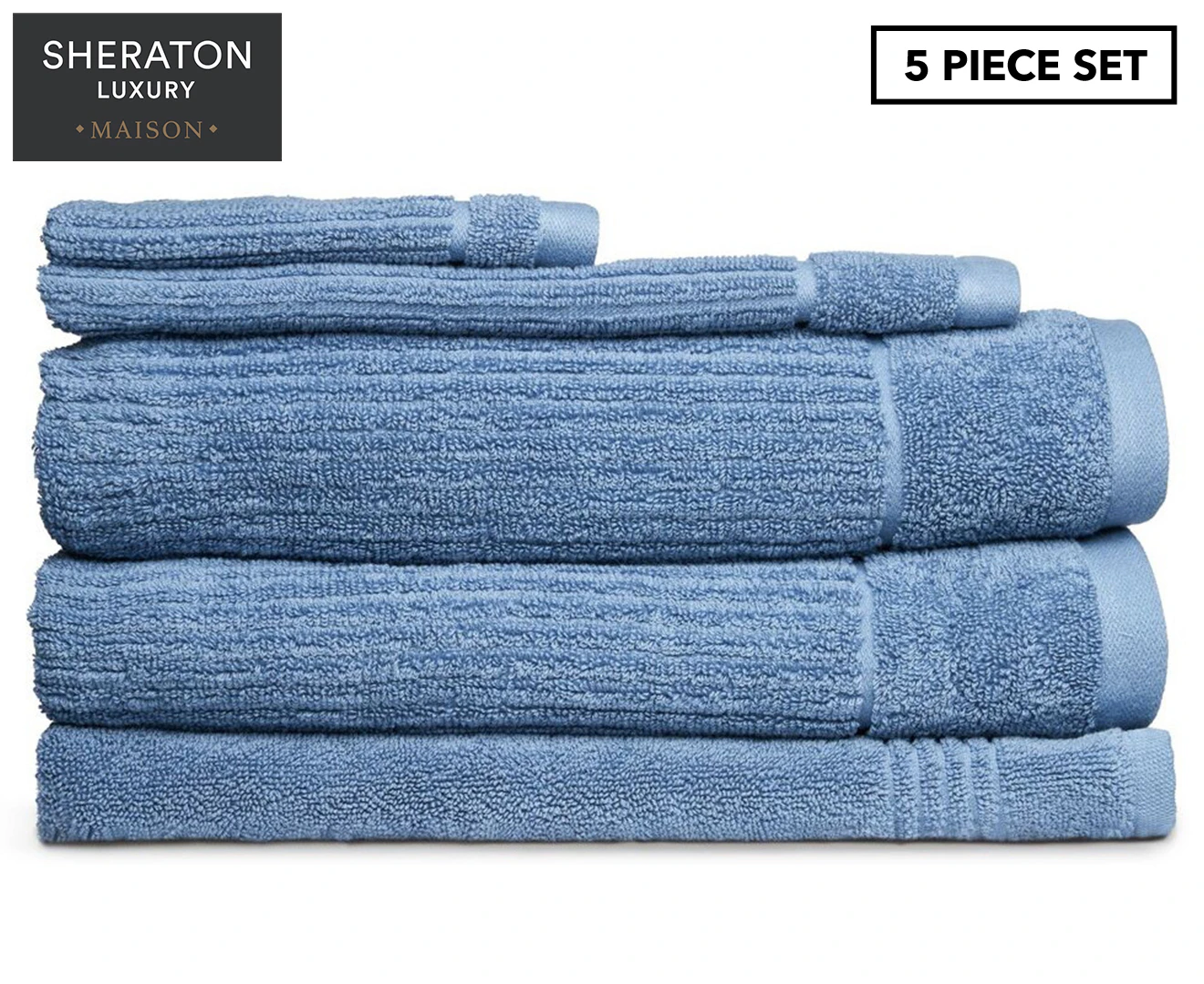 Sheraton Luxury Maison 5-Piece Soho Towel Set - Blue