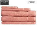 5pc Sheraton Luxury Maison Soho Cotton Bath/Face/Hand Towel/Mat Set Ash Rose