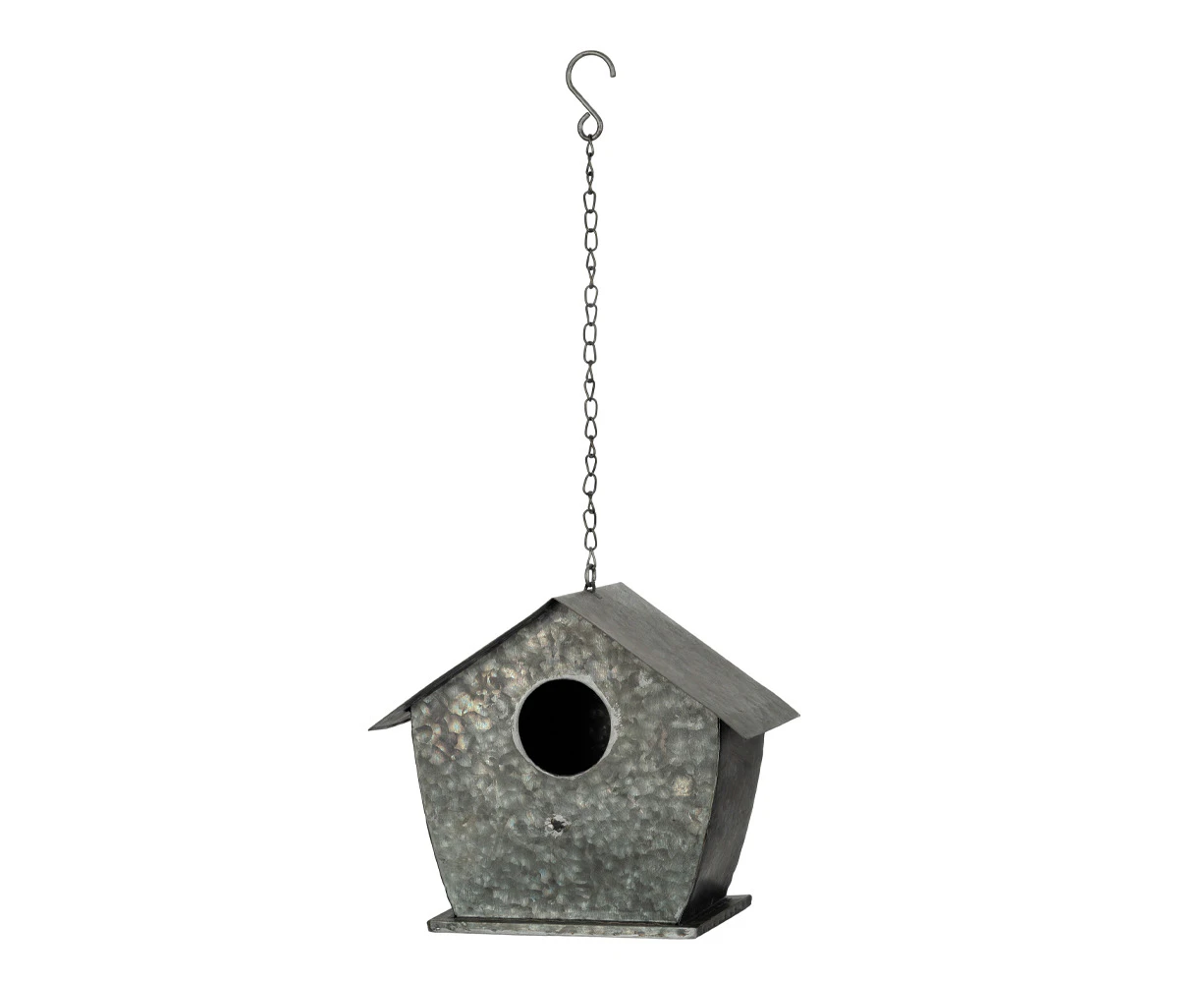 60cm Tree Hanging Birdhouse Box Zinc Outdoor Garden Yard Decoration Metal Decor