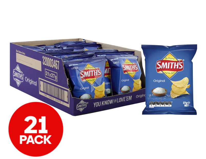 21 x Smith's Potato Chips Original 27g