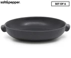 Set of 6 Salt & Pepper 15x4cm Bowl Food Dish - Black