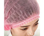 100x Disposable Hair Net Cap Non Anti Dust Stretch Elastic Work Hat Cover Pink