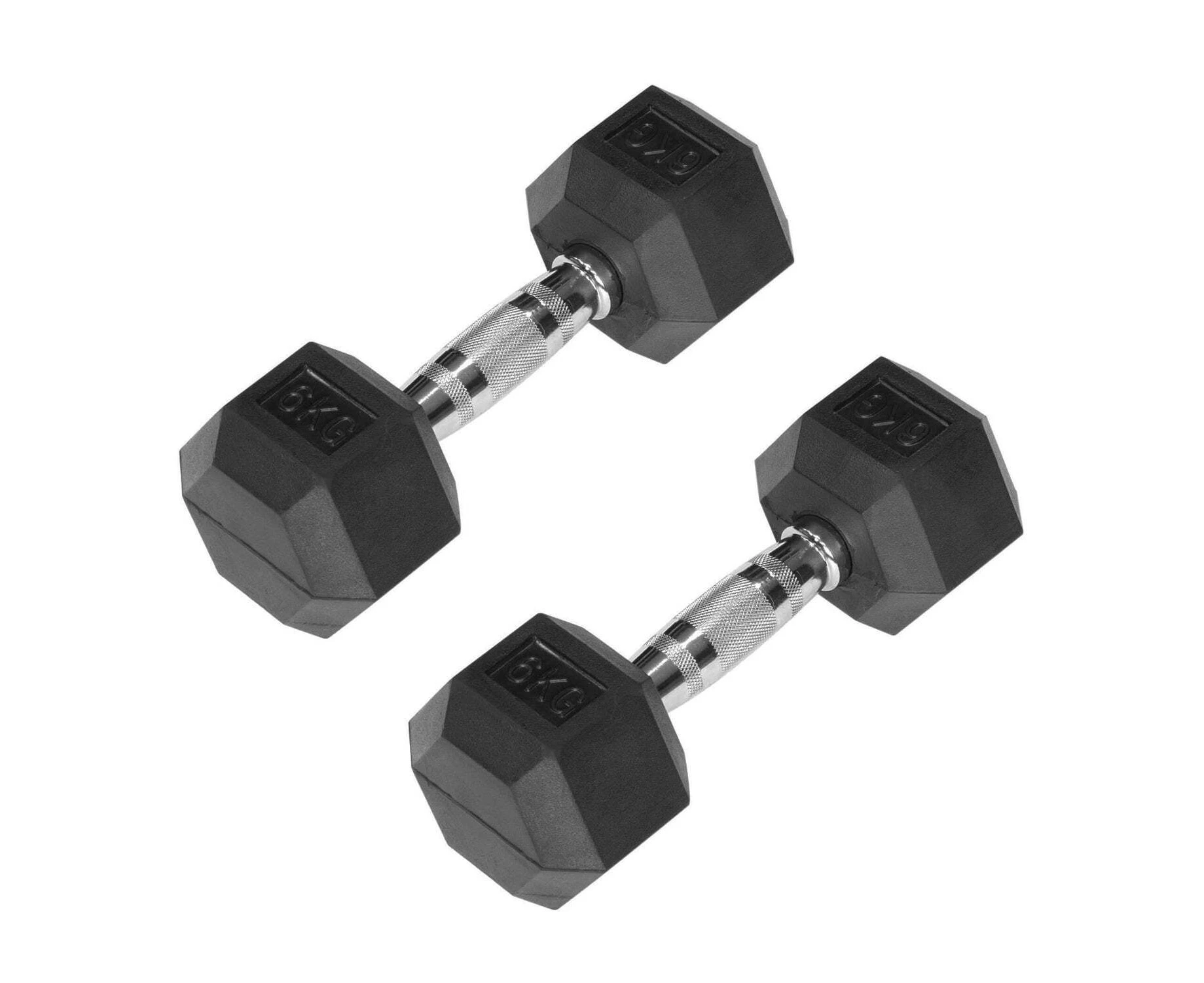 2-Piece Rubber Hex Dumbbell Set