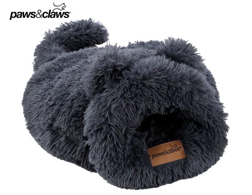 Paws & Claws Calming Small Plush Cat Snuggler - Dark Grey