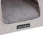 Paws & Claws Self-Warming Small Cat Cave w/ Sherpa Cushion - Light Grey