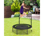 Costway 40" Mini Trampoline Fitness Rebounder Handrail Indoor Home Gym Cardio Exercise Trainer,Green