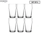 Set of 6 Porto 570mL Gala Beer Glasses - Clear