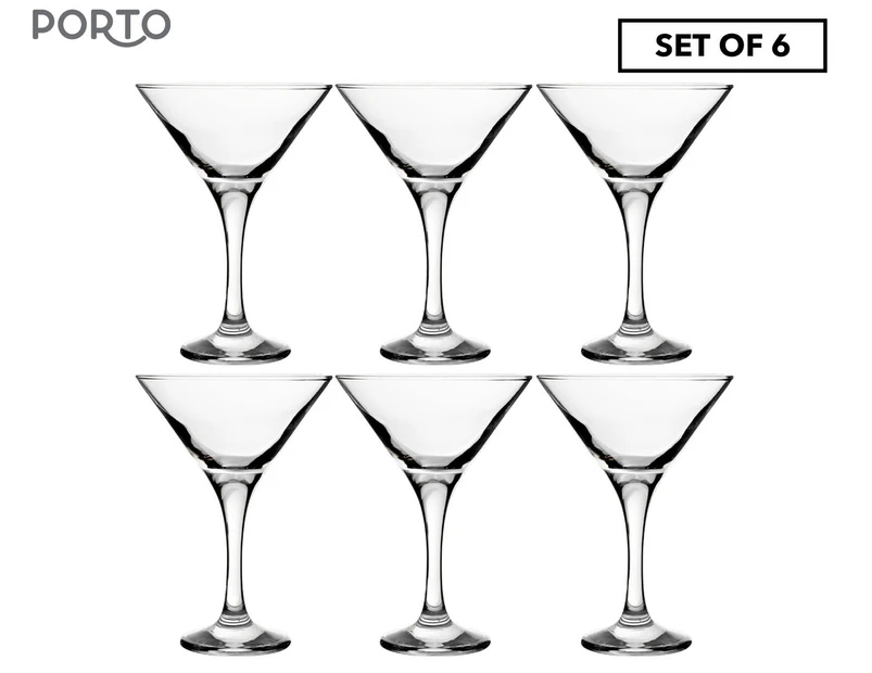 Set of 6 Porto 175mL Gala Martini Glasses - Clear
