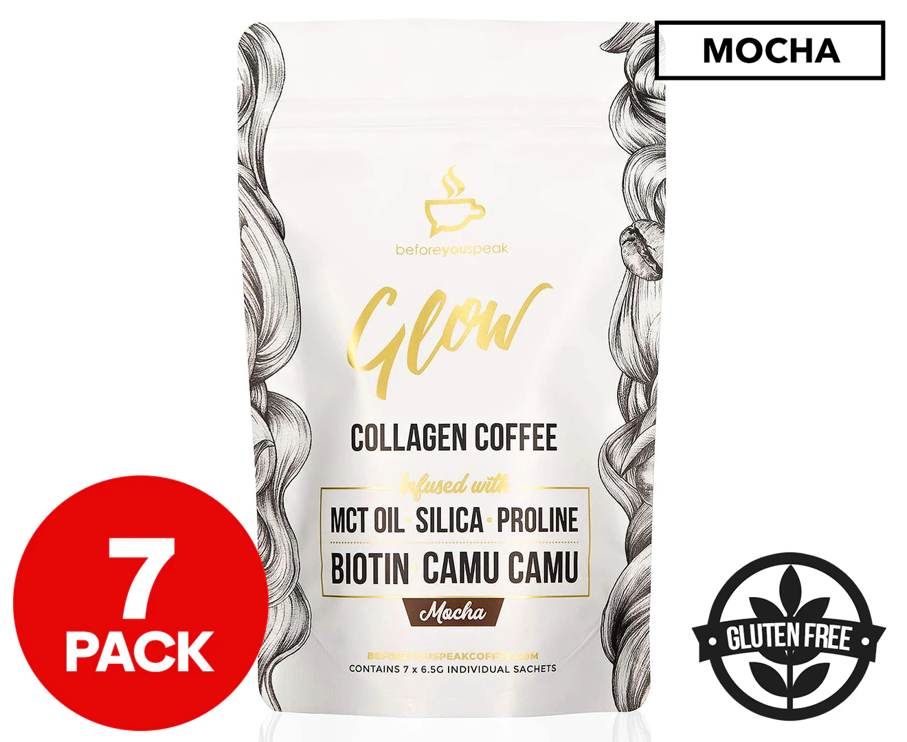 Before You Speak Glow Collagen Coffee Trial Pouch Mocha 7pk