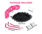 Costway 91cm Kids Mini Trampoline Fitness Rebounder Handrail Safety Padded Cover Home Gym Exercise Pink