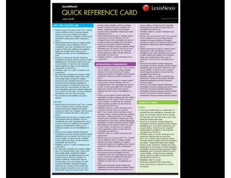 Administrative Law, 3rd edition : Quick Reference Card