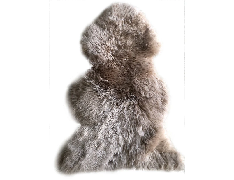 100% Genuine Sheepskin Lambskin Rug Wool Desert Taupe 90CM Fluffy