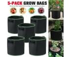 Pack of 5 Plant Grow Bag Fabric Pots 3/5/7/10 Gallon Home Garden Planter Bags Premium Breathable Natural Reinforced Non-Woven Felt Home Idea 4