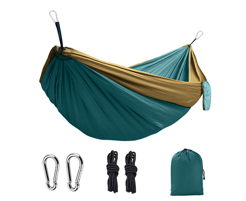 Double& Single Camping Hammock Nylon Portable Parachute Lightweight for Backyard Hiking Beach 