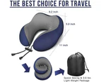 Travel Pillow Memory Foam Neck Pillow Airplane Travel Kit with 3D Sleep Mask Earplugs, Navy