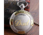 Men's Luxury Dad Father's Day Pocket Watch Pendant Roman Numerals Dial-White