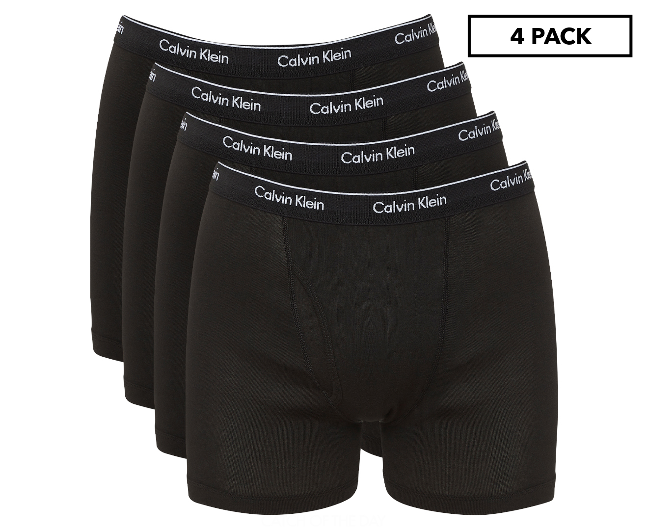 Calvin Klein Men's 100% Cotton Boxer Briefs 4-Pack - Black 