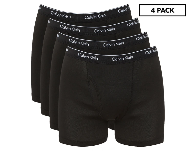 Calvin Klein Men's 100% Cotton Boxer Briefs 4-Pack - Black