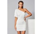 BWLDR Women's Amelie Dress X Kristina - White Snake - Mini Dress