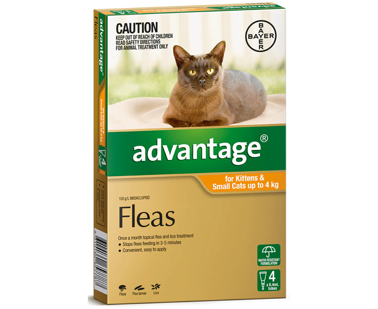 Advantage For Small Cats (up to 4kg) 4 Pack