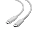 USB-C to Type-C Lead Smartphone Fast Charging Data Cable Black White - White