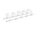 Costway 5 Bike Stand Portable Bicycle Rack Floor Parking Holder Storage Cycling Silver