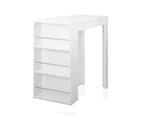 Artiss Bar Table 3-tier Storage Shelves White