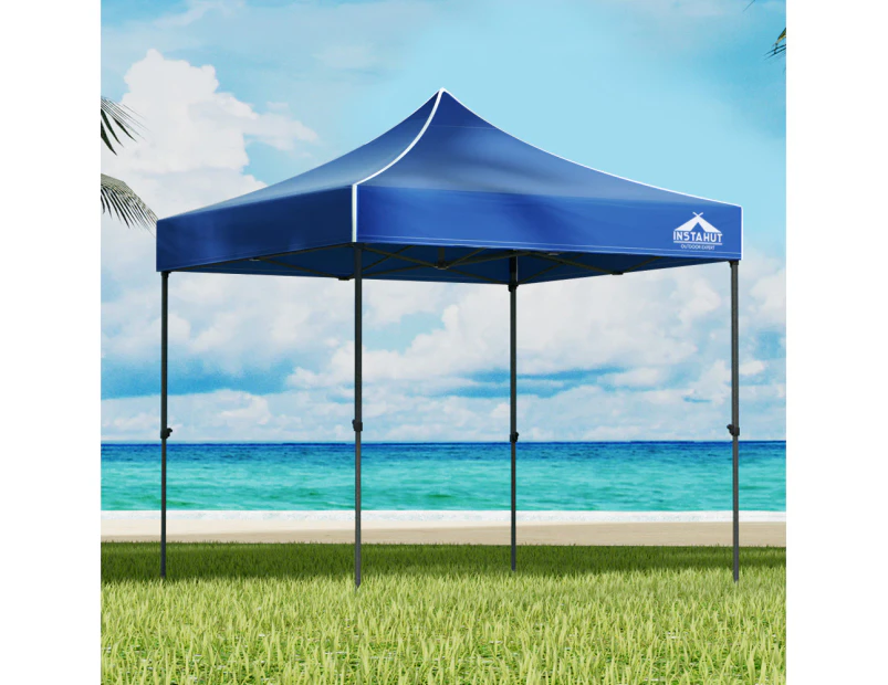 Instahut Gazebo Pop Up Marquee 3x3m Folding Tent Wedding Outdoor Camping Canopy Gazebos Shade Blue