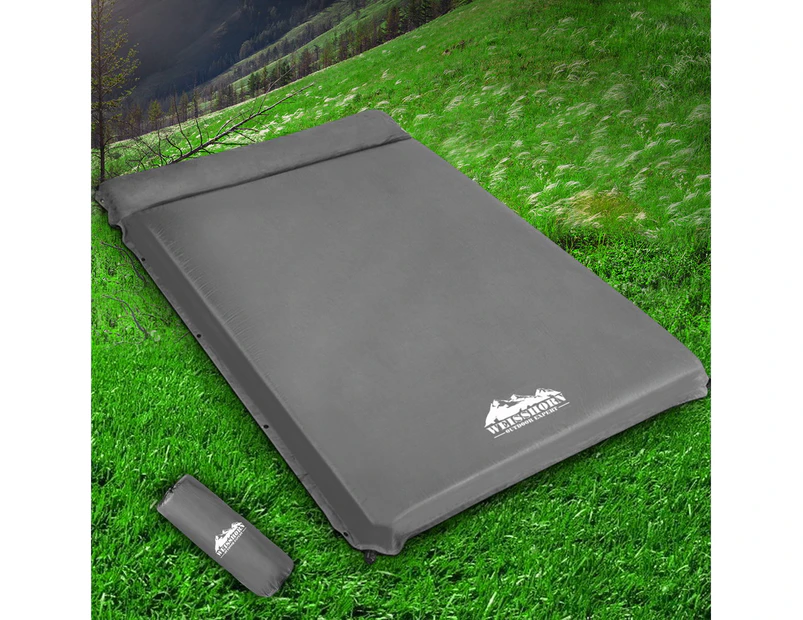 Weisshorn Self Inflating Mattress 10CM Camping Sleeping Mat Air Double Grey