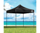 InstaHut Gazebo Pop Up Marquee 3x3m Folding Tent Wedding Outdoor Camping Canopy Gazebos Shade Black