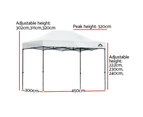 InstaHut Gazebo Pop Up Marquee 3x4.5m Folding Tent Wedding Outdoor Camping Canopy Gazebos Shade White