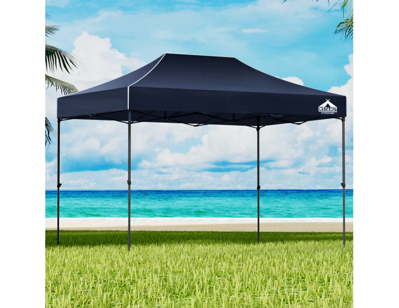 Instahut Gazebo Pop Up Marquee 3x4.5m Folding Tent Wedding Outdoor Camping Canopy Gazebos Shade Navy