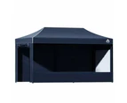 Instahut Gazebo 3x6 Pop Up Marquee Folding Tent Wedding Gazebos Camping Outdoor Shade Canopy Navy