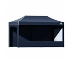 InstaHut Gazebo 3x6 Pop Up Marquee Folding Tent Wedding Gazebos Camping Outdoor Shade Canopy Navy