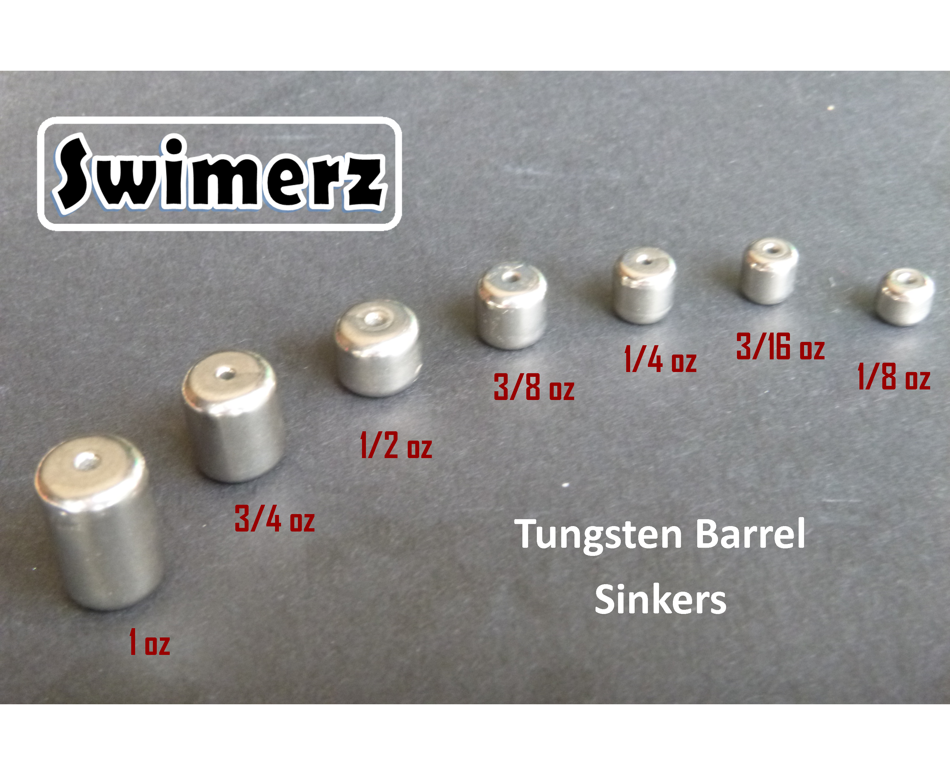 Swimerz 3/8oz Barrel Sinker, Tungsten, 4 Pack
