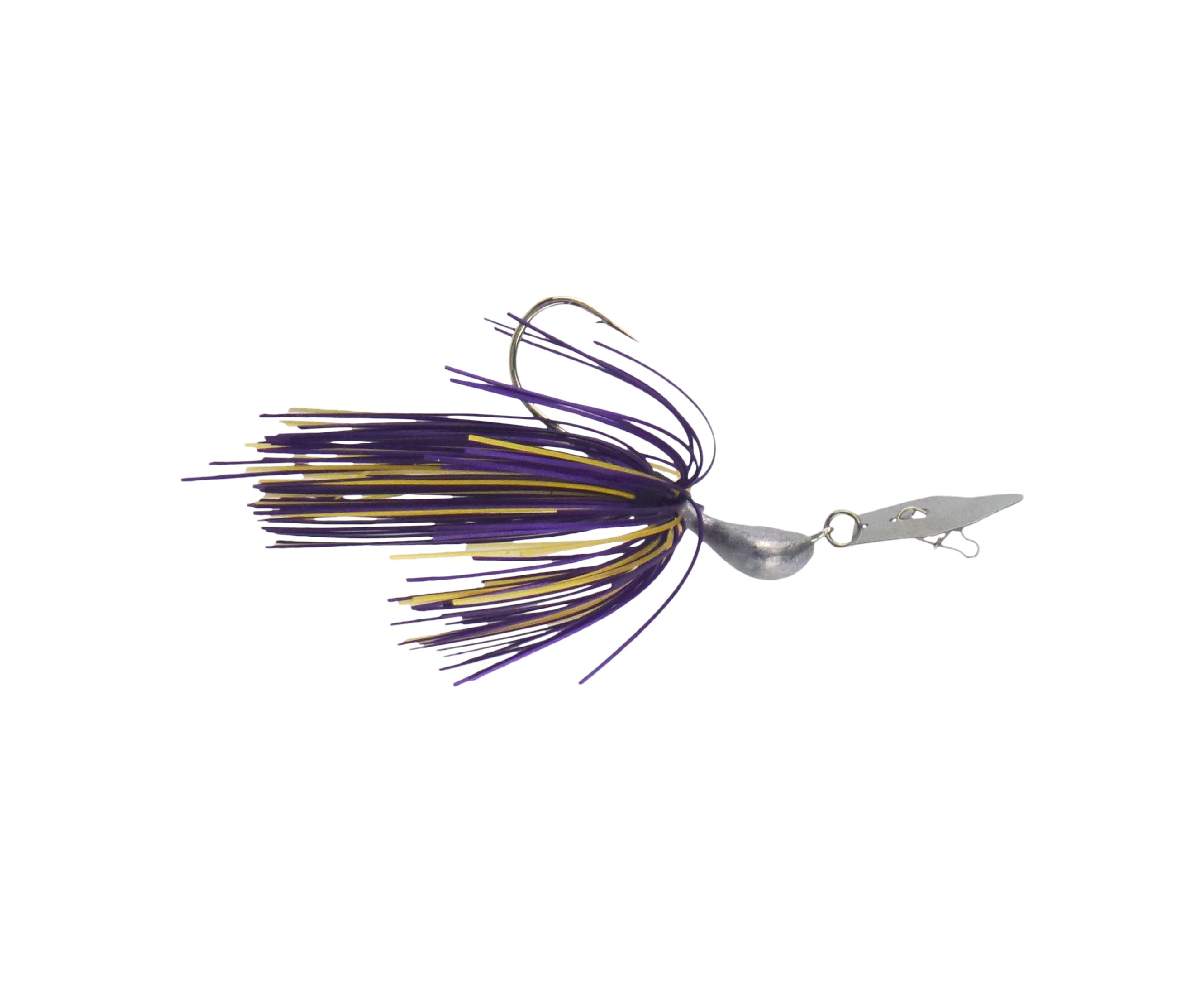 Dekoi 14gm Bladed Swim Jig, Chatterbait, Purple Gold, 2 pack