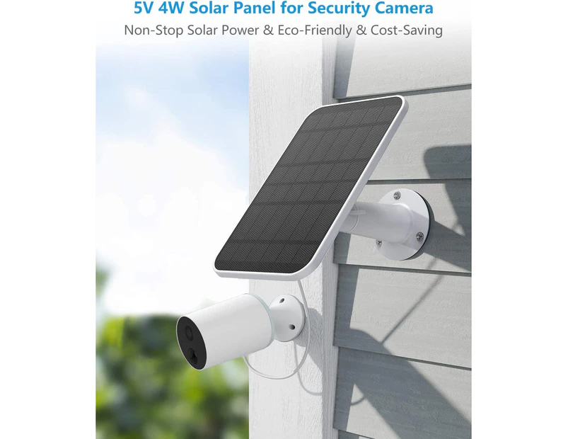 2 Pack Double Port 5V 4W Solar Panels Compatible with Eufy Wireless Outdoor Security Camera Micro USB & Type-C Port
