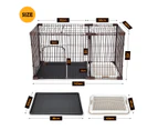 Dog Cage Crate Cat Kennel Doggy Playpen Puppy Enclosure Pet Home House Toilet Tray Wired XL