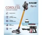 2-in-1 11kPa Cordless Vacuum Cleaner Stick Handheld Cleaning Machine 2 Speed HEPA Filter Golden 2