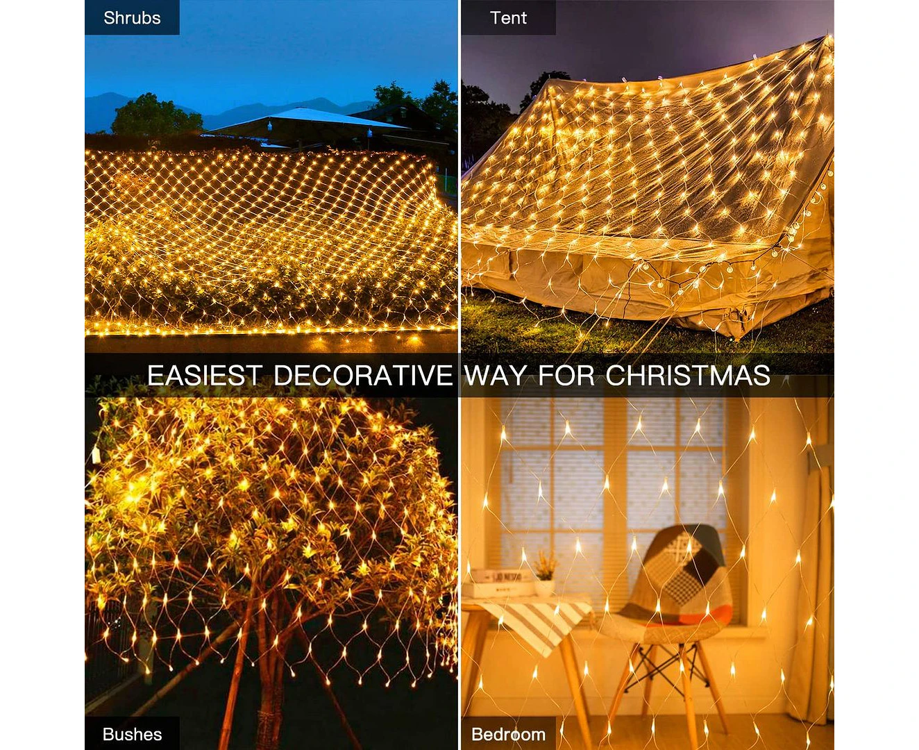 LED Net Light Fairy Party Wedding Christmas Mesh Lighting Graden Wedding 8 Working Modes