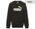 Puma Youth Boys' Essentials+ 2 Col Big Logo Crew Sweatshirt - Puma Black